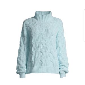 Women's Mock Neck Cable Knit Sweater